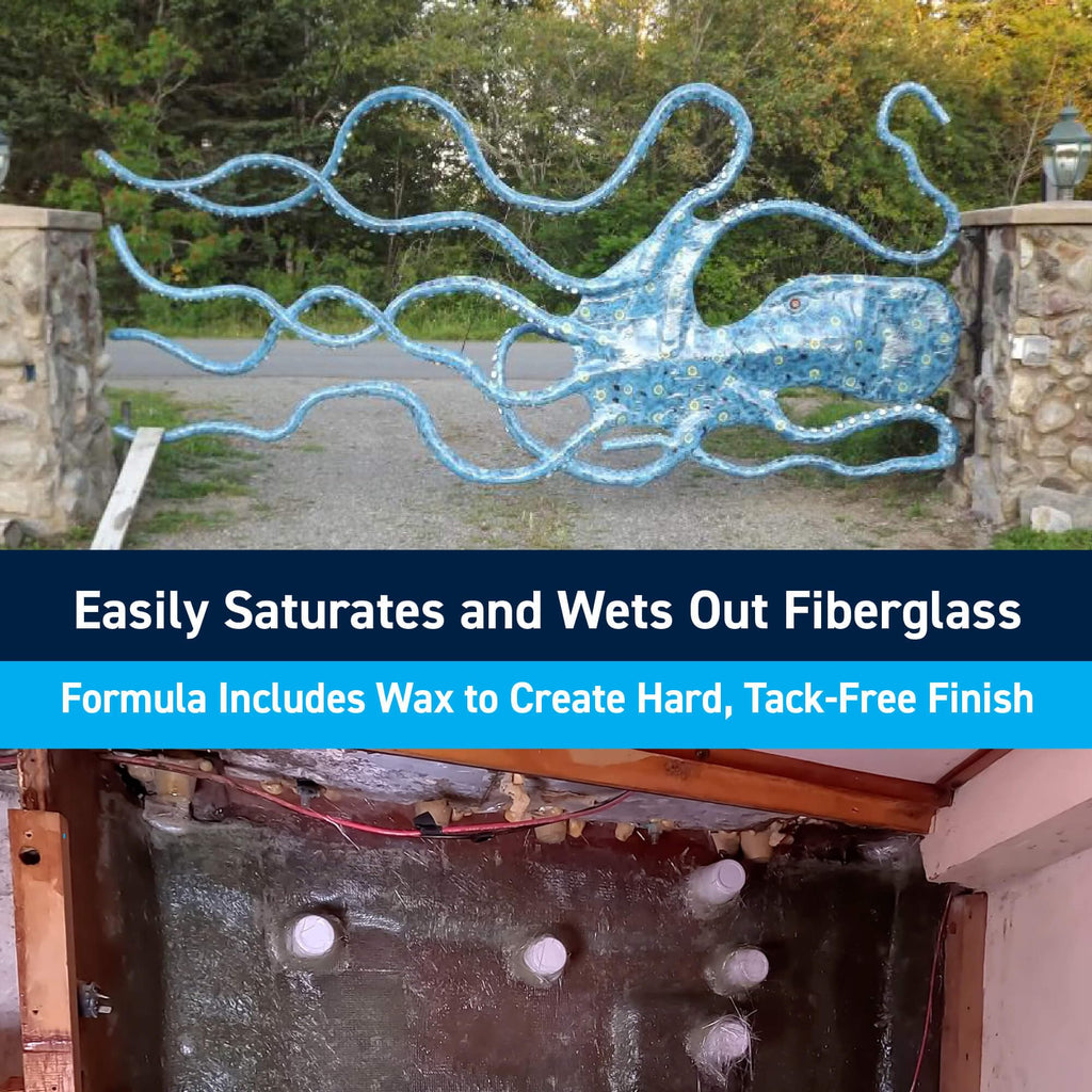 TotalBoat Polyester Finishing Resin - Marine Grade Fiberglass Resin with Wax for Boat and Surfboard Building and Repair (Quart)