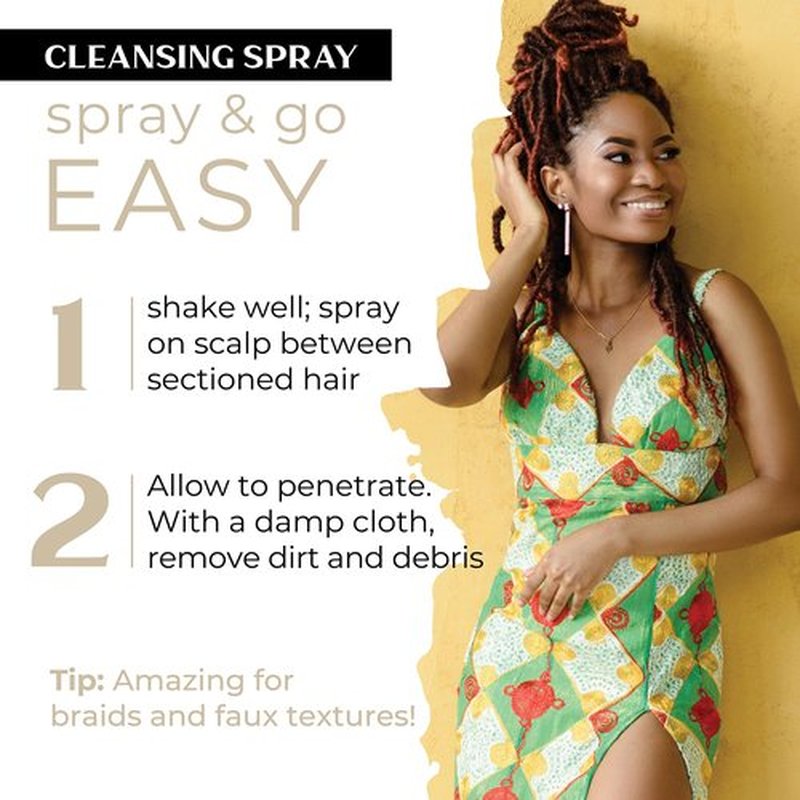 Dollylocks Cleansing Rinse-free Shampoo Spray | Removes Build-up + Moisturizes | Plant-Based Residue-free Vegan | Locs, Braids, Hair Extensions, Dreadlocks | Coconut Lime | 8oz