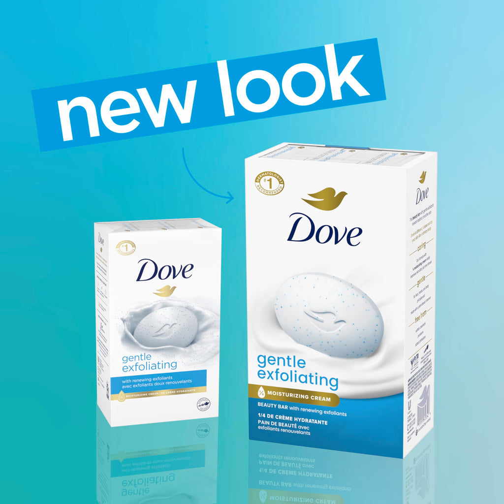Dove Beauty Bar Soap Gentle Exfoliating,for Soft,Smooth Skin,Gently Renews Skin 3.75 oz,(Pack of 16)