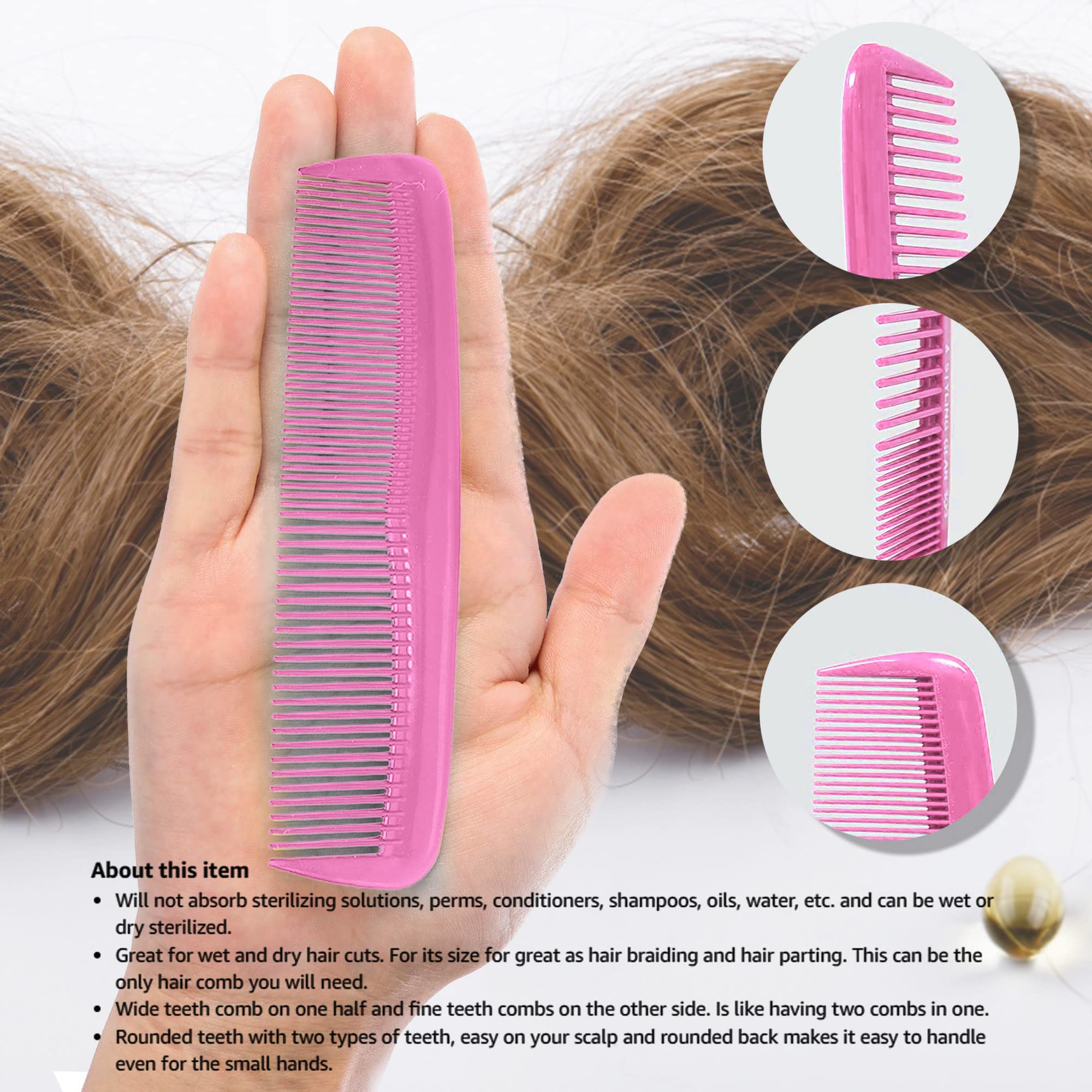 Soft 'N Style Hair Care 4-Pack Comb - Not Breakable - mens comb/fine tooth comb/peines para cabello