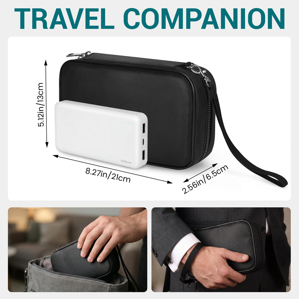 JHSafer Fireproof Electronics Organizer Travel Case, Black