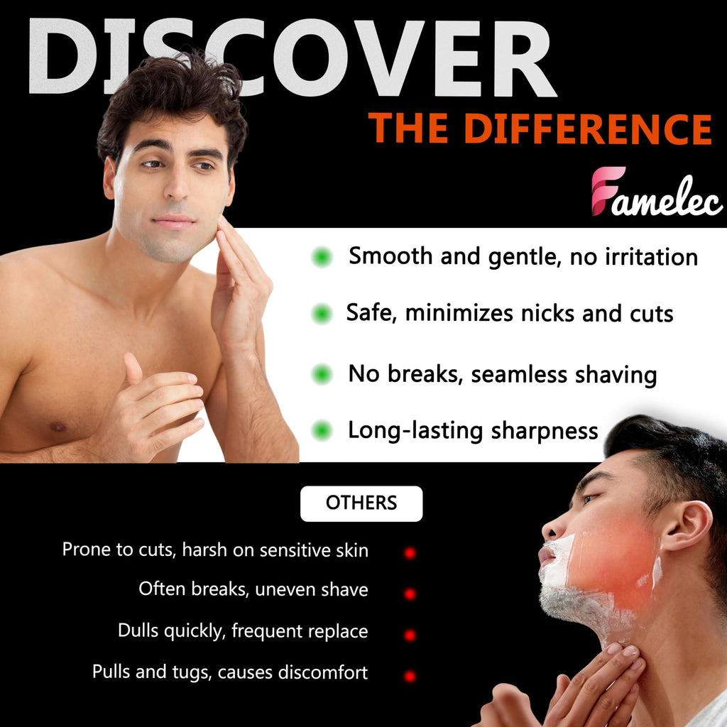 FAMELEC Upgraded Shaver Replacement Blades for Fre* Bi*d Replacement Blades, 5-Blade Rotary Electric Razor Head Shavers for Bald Men, Head Shaver Kit for Freedom, 2 Pack