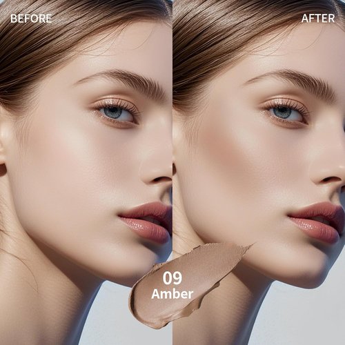Skiennix Cream Contour Stick - Cool Toned Sculpting Makeup for Natural Definition | Long-Lasting, Buildable Formula (09 Amber)