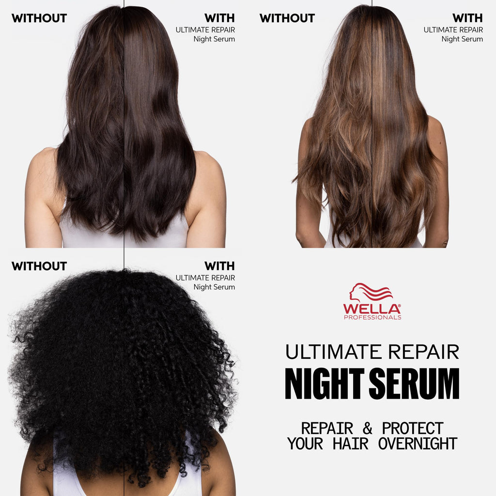 Wella Professionals ULTIMATE REPAIR Night Hair Serum | Protection Against Night Stressors for All Hair Types | 1 Fl Oz - Packaging May Vary