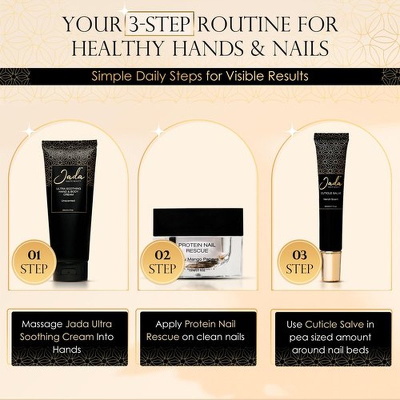 3-in-1 Beauty Hand Cream Gift Set – Ultra-Hydrating Hand & Body Cream, Cuticle Salve, Protein Nail Rescue for Strengthening & Conditioning
