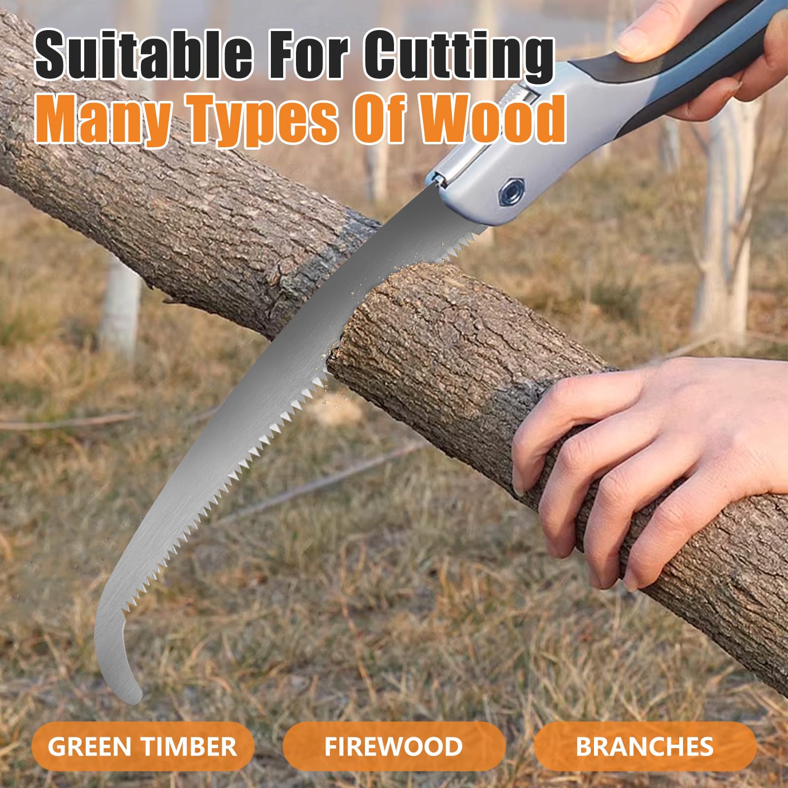 GJK 15 Inch Pole Saw Blade Replacement for Fiskars Pruning Saws and Tree Pruners, Pruning Saw Blade with Power Tooth Design, Garden Saws Part