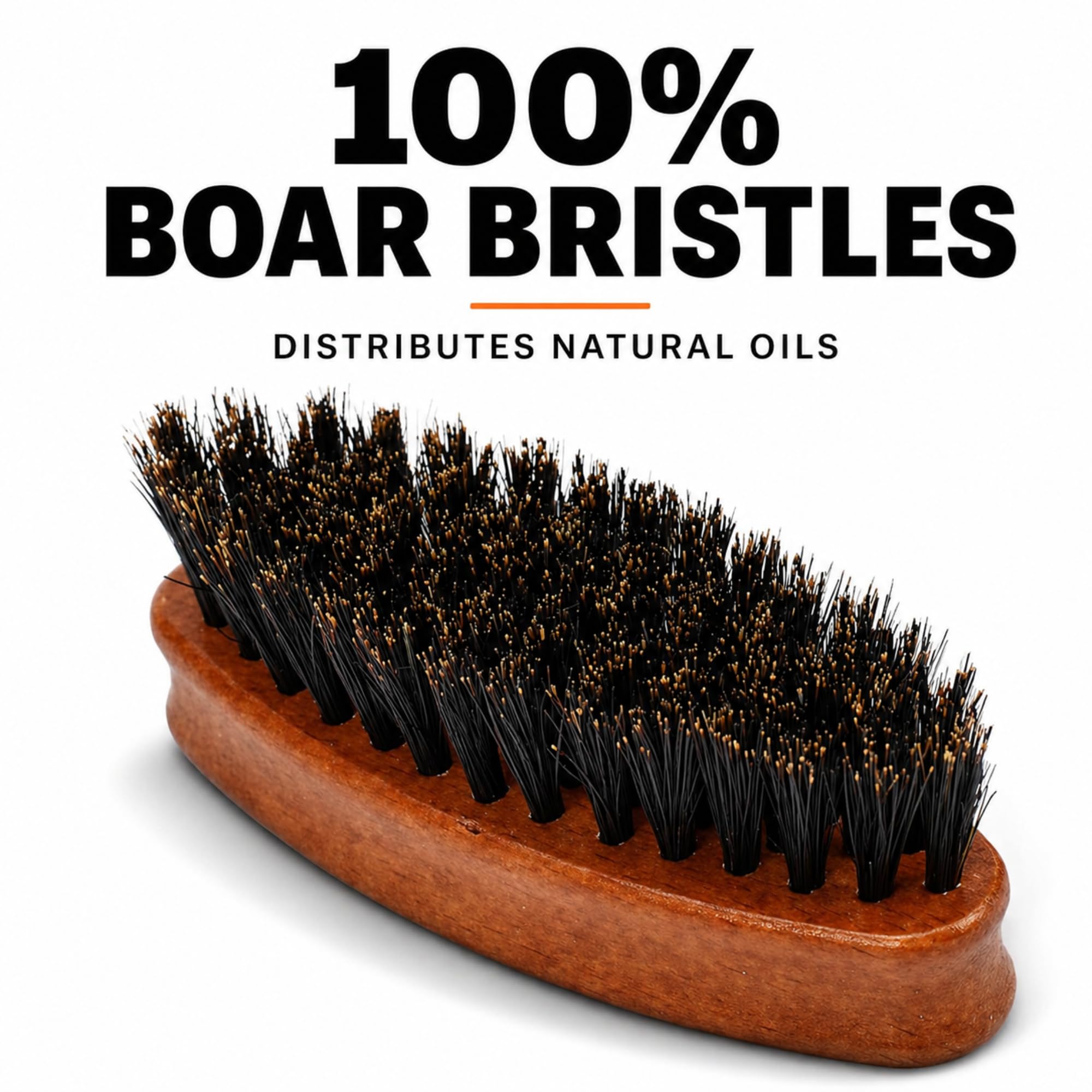 Gents Wood Small Travel Beard Brush - Natural Boar Bristles with Wooden Grooved Handle Mini Size Portable (Small, 3, Count)