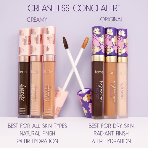 tarte creaseless creamy full-coverage concealer – Waterproof Hydrating Longwear, Niacinamide & Caffeine for covering Dark Circles & Blemishes, Vegan & Cruelty-Free, full size, 22N light neutral