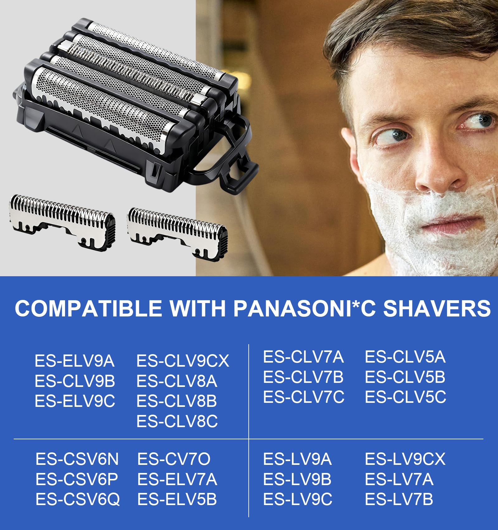 Replacement Blades and Foil for ARC5,Replacement Blades Fit for ES9032/ES-LV65/ES-LV95,ES-LV9N, ES-XLV9C Series Shavers,5-Blade Shaving Head with Precision Trimmer (Black, 30 Count (Pack of 1))