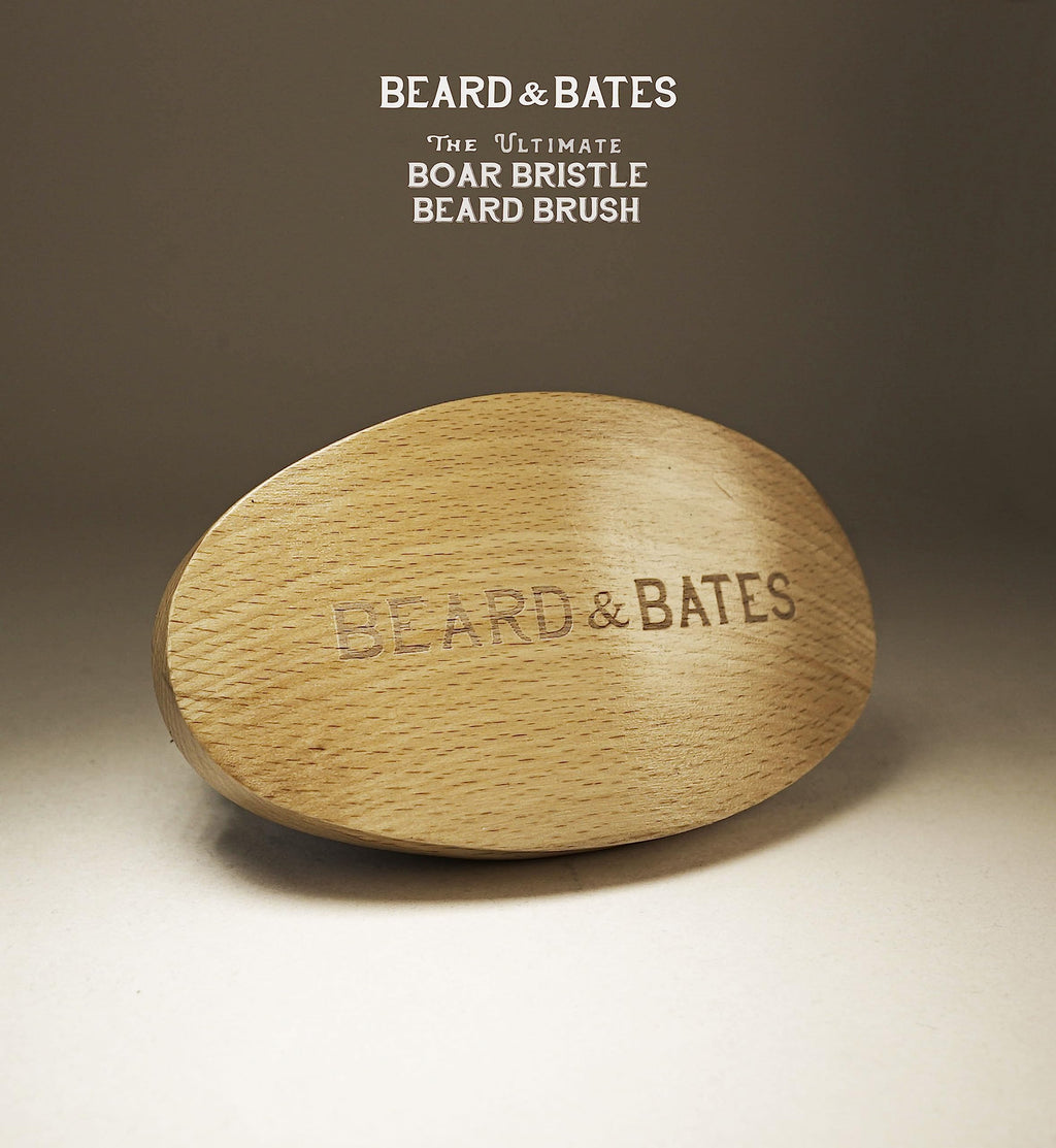The Ultimate Boar Bristle Beard Brush | Handcrafted, Barber Grade, X-Large Full Size, Firm Bristles, Contoured Beech Wood Handle, Curved Wave Brush