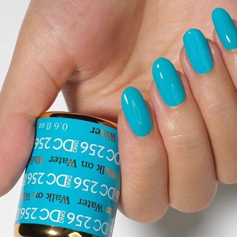 DND DC Gel Polish Set - Blue Collection | UV/LED Gel Polish & Air Dry Nail Lacquer Duo, 0.5 Fl Oz Each