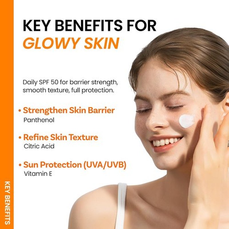 ONGREDIENTS Skin Barrier Moisture Sunscreen SPF 50 - Hydrating, Non-Sticky, Glowy Finish | 1.7 fl. oz.