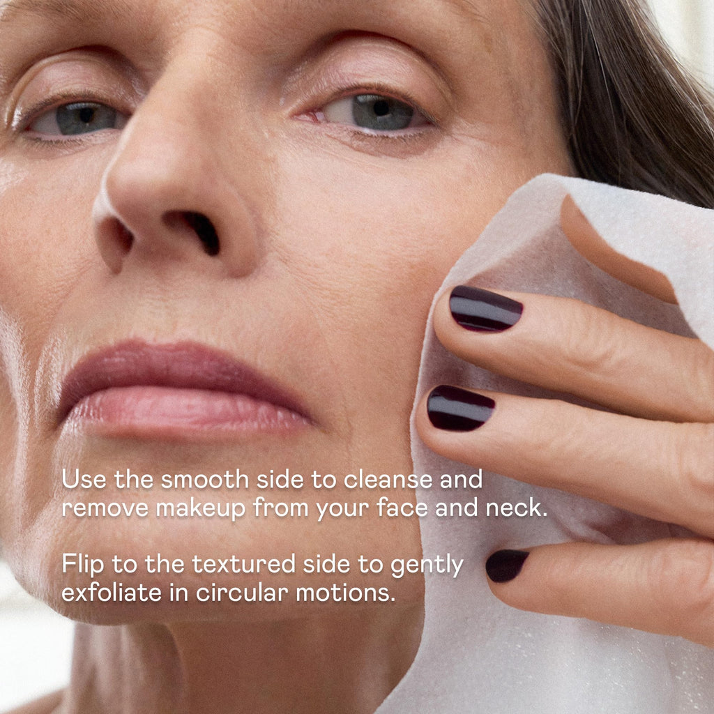 NuFACE Prep-N-Glow Facial Towelettes - 2-in-1 Exfoliating + Cleansing Makeup Remover Wipes, Hyaluronic Acid Travel Face Wipes to Hydrate & Brighten for Glowing Skin - 5 Individually Wrapped Cloths