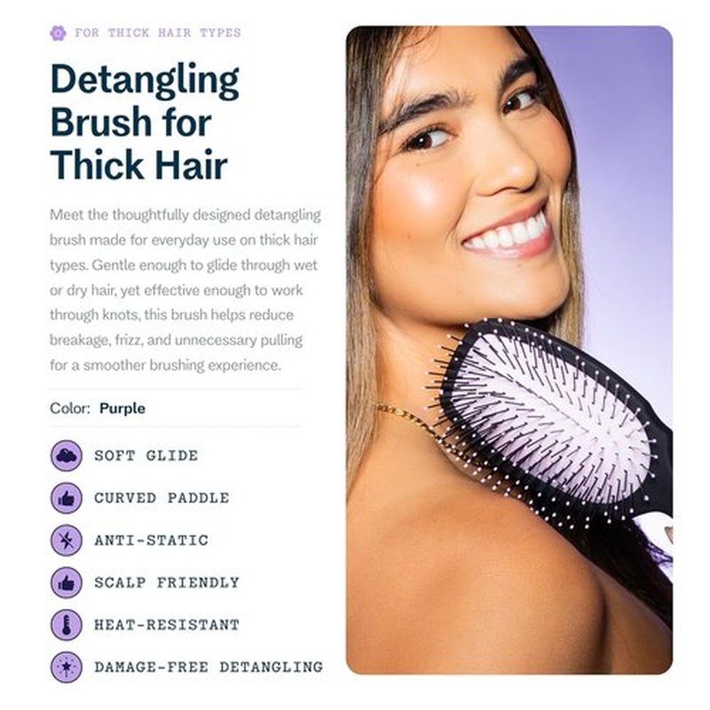 Gimme Beauty Detangling Brush - Curved Paddle for Breakage-Free, Anti-Static Styling - Heat-Resistant, Thick Hair