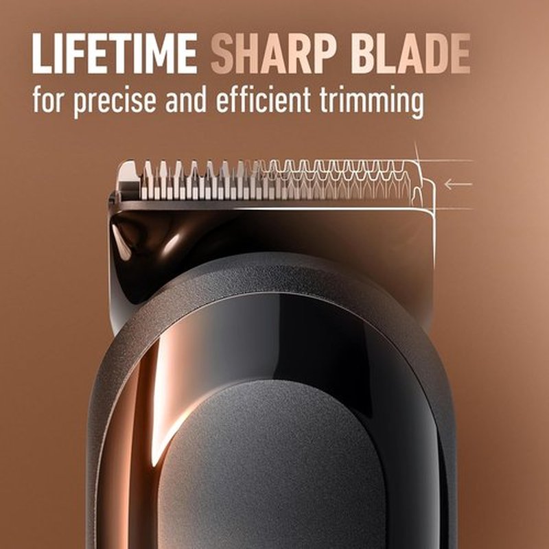 King C. Gillette Cordless Beard Trimmer - Includes 3 Combs, Cleaning Brush, Charger & Travel Bag | Blue