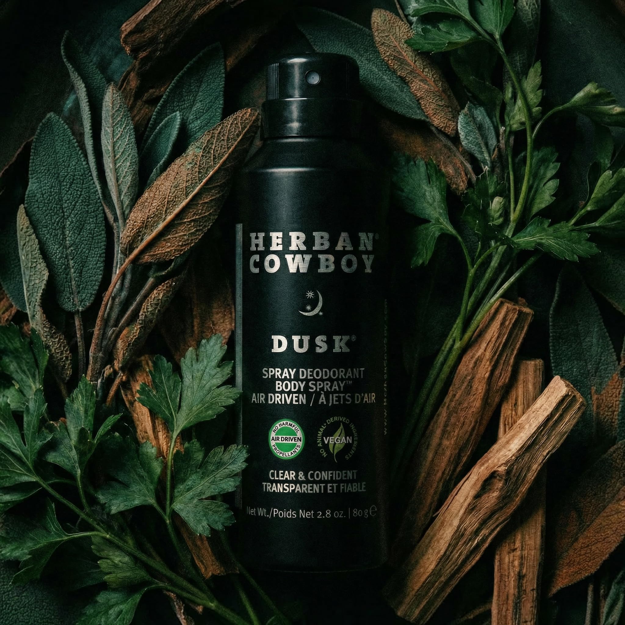 Herban Cowboy Dusk Body Spray Deodorant with Hints of Cedar, Lavendar, Lime, and Sandalwood (2.8 oz)