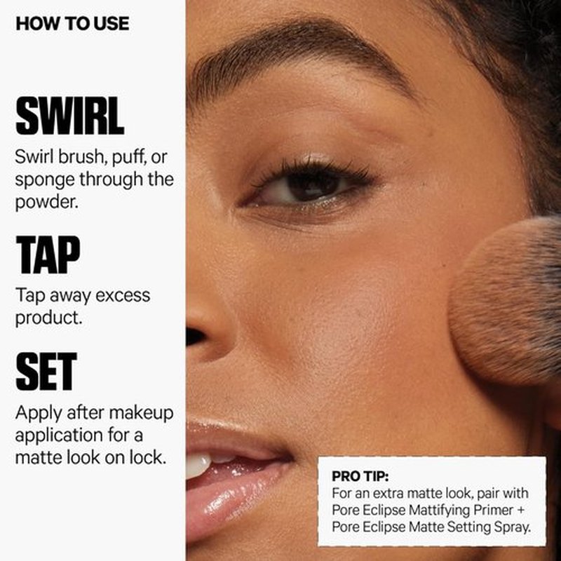 Milk Makeup Pore Eclipse Matte Translucent Setting Powder - Controls Shine & Blurs Pores | Long-Lasting, Talc-Free Formula