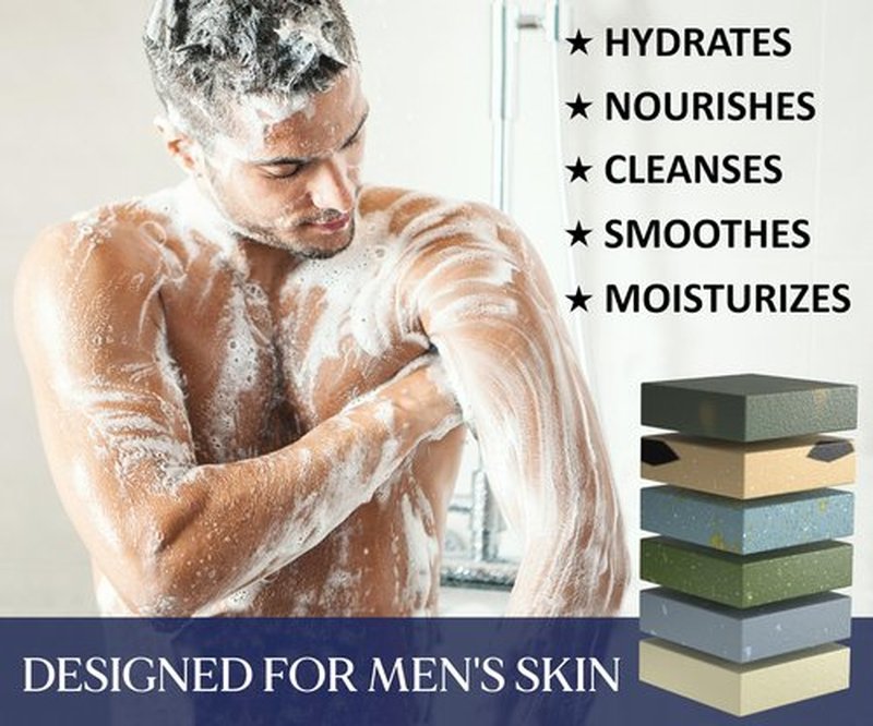 NATURAL AMERICAN Men’s Bar Soap – Mens Cologne Scents, 100% All Natural, Essential Oils, Organic Shea Butter, No Harmful Chemicals – (6pk) Soap for a Man - USA Handmade – 5 oz