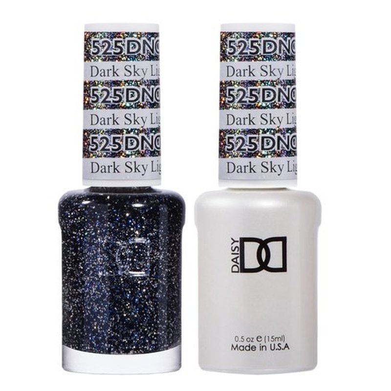 DND Gel | Black Polish Set - UV/LED Gel Polish & Air Dry Nail Lacquer Duo, 0.5 Fl Oz Each