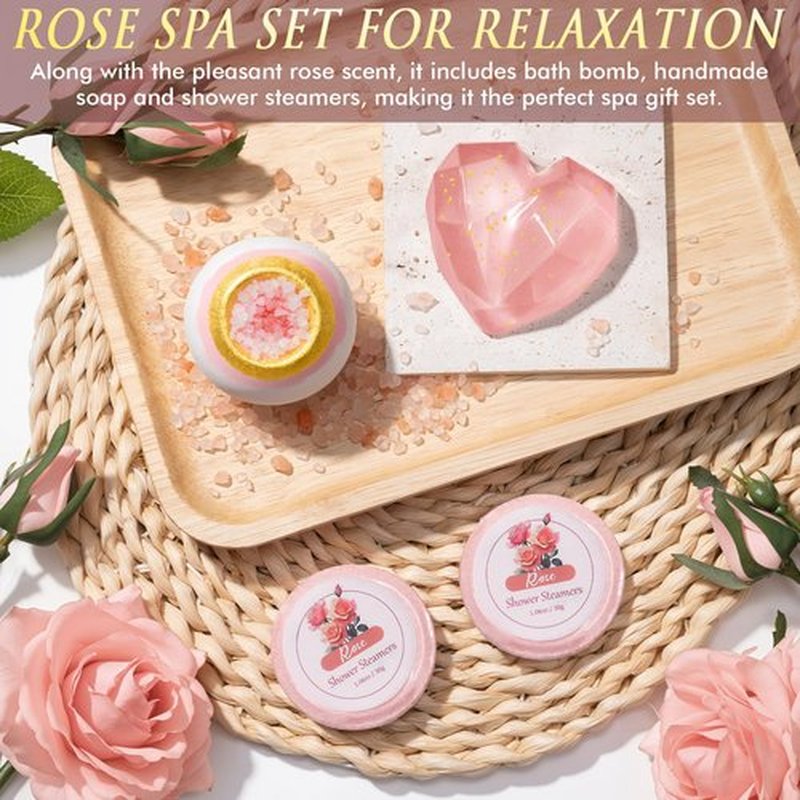 Mothers Day Birthday Gifts for Women, Self Care Get Well Soon Gift Baskets for Women, Rose Relaxing Spa Gifts Care Package with Blanket, Unique Easter Gift Baskets for Mom Her Girlfriend Friend Sister