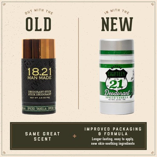 18.21 Man Made Deodorant - Long-Lasting All-Day Protection with Skin-Soothing Formula | Bold Masculine Scent