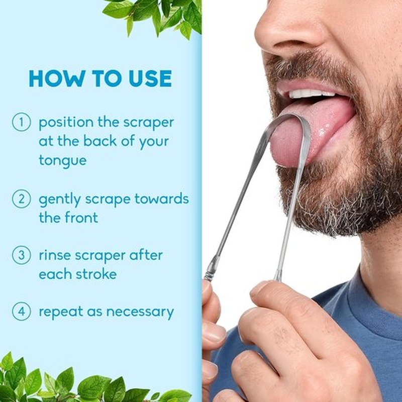 Humble Co. Tongue Scraper - 100% Stainless Steel Tongue Cleaner for Bad Breath Relief | 2 Pack