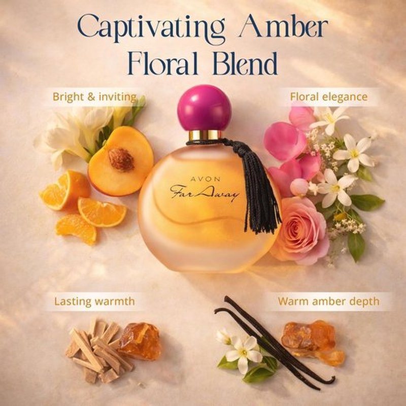 AVON Far Away Eau de Parfum for Women - Long-Lasting Amber Floral Scent - Elegant Travel Size 1.7 fl oz