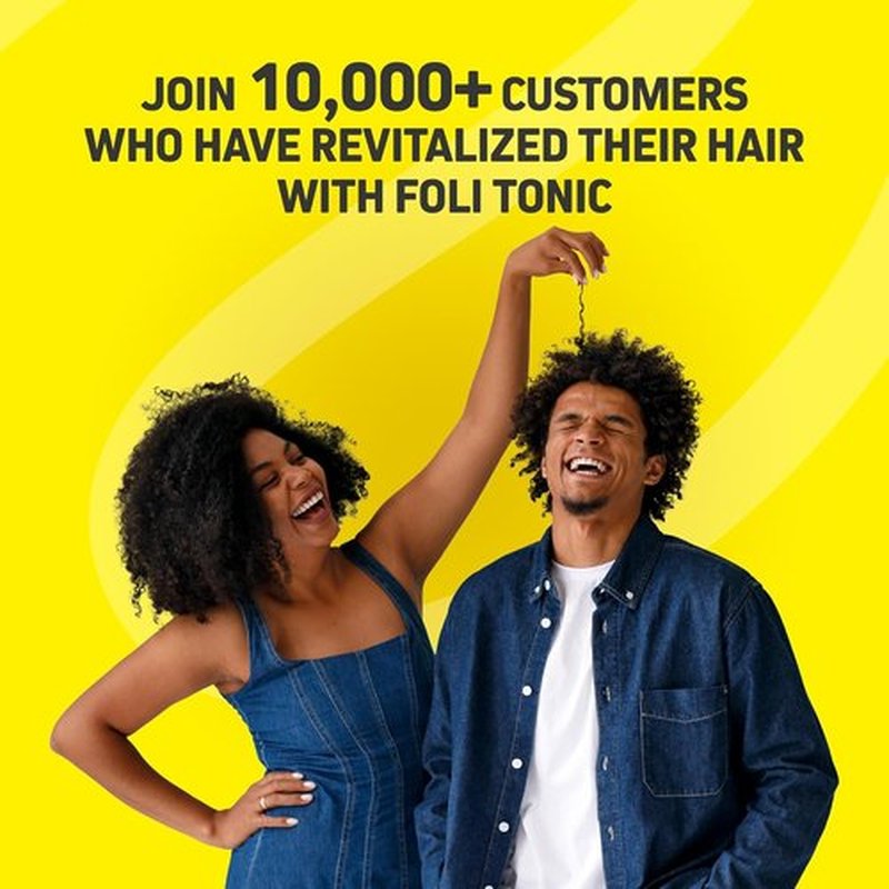 Foli Tonic Hair Growth Vitamins - DHT Blocker with Saw Palmetto & 10,000mcg Biotin | 60 Vegan Capsules for Thicker Hair