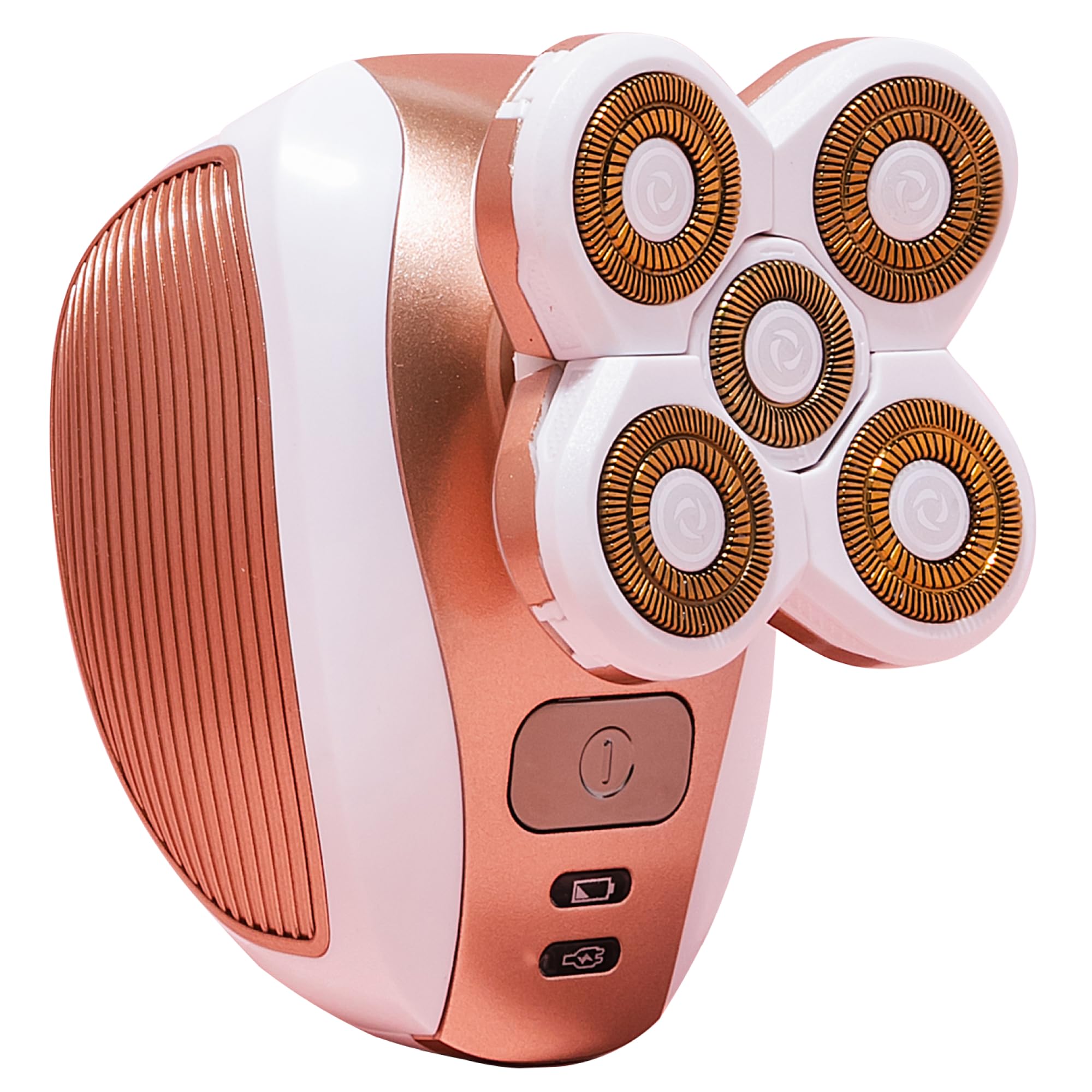 RoseSkinCo 4D Women's Electric Shaver, Quickly & Painlessly Removes Body Hair, 5 Floating Heads, Built-in Pop-Up Trimmer, Waterproof, Cordless & Rechargeable, Ideal for Legs, Arms, Underarms & Bikini