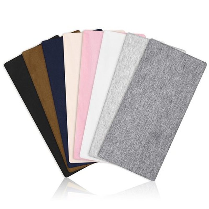 ProSuites 8 Pack Wide Headbands for Women, Elastic Soft Fabric Hair Bands Hair Warp for Daily Workout Yoga Running, Non Slip 8 Colors