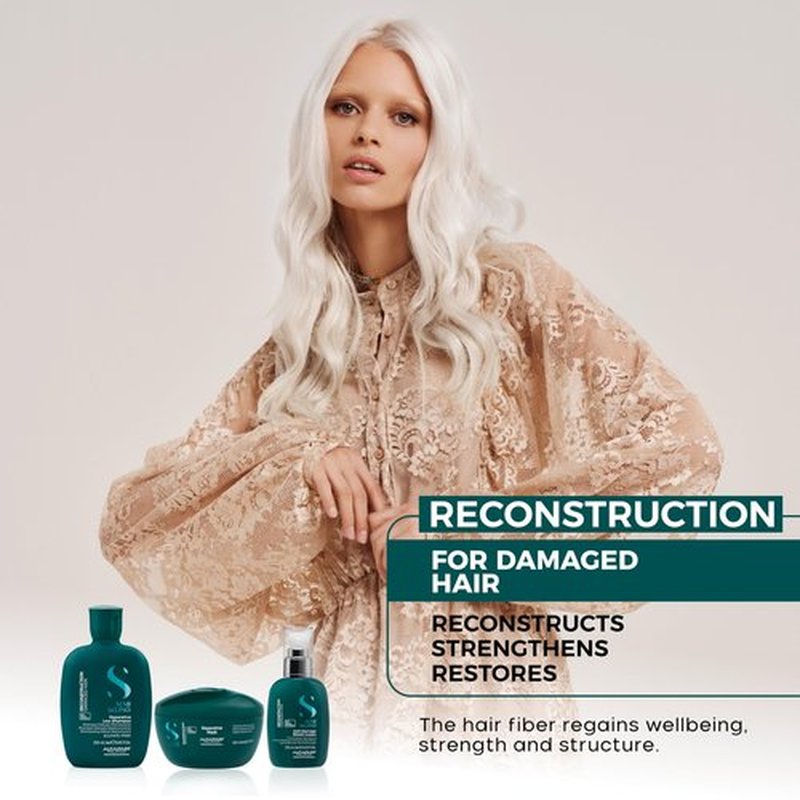 ALFAPARF MILANO Semi di Lino Reconstruction Bond Repair Hair Mask for Damaged Hair - Recommended for Fine Hair – Hair Repair Mask - Restructures - Color Safe - Deep Conditioner - Vegan (6.88 oz)