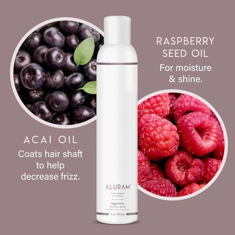 ALURAM High Hold Finishing Spray - All-Day Humidity Resistant with Raspberry & Acai Oils | 10 Fl Oz