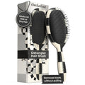 FRAMAR Checkered Print Hair Brush - Detangling Wet Hair Brush for Women | Black & White Design