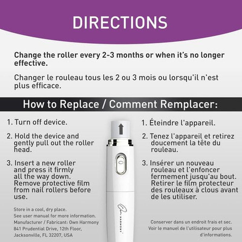 Refill Rollers for Own Harmony Electric Nail File Set & Foot Callus Remover - (4 in 1) Best Mani Pedicure Tools - Refills 6 Pack Replacement Roller Heads (Buffing, Filing, Polishing, Callus Removal)