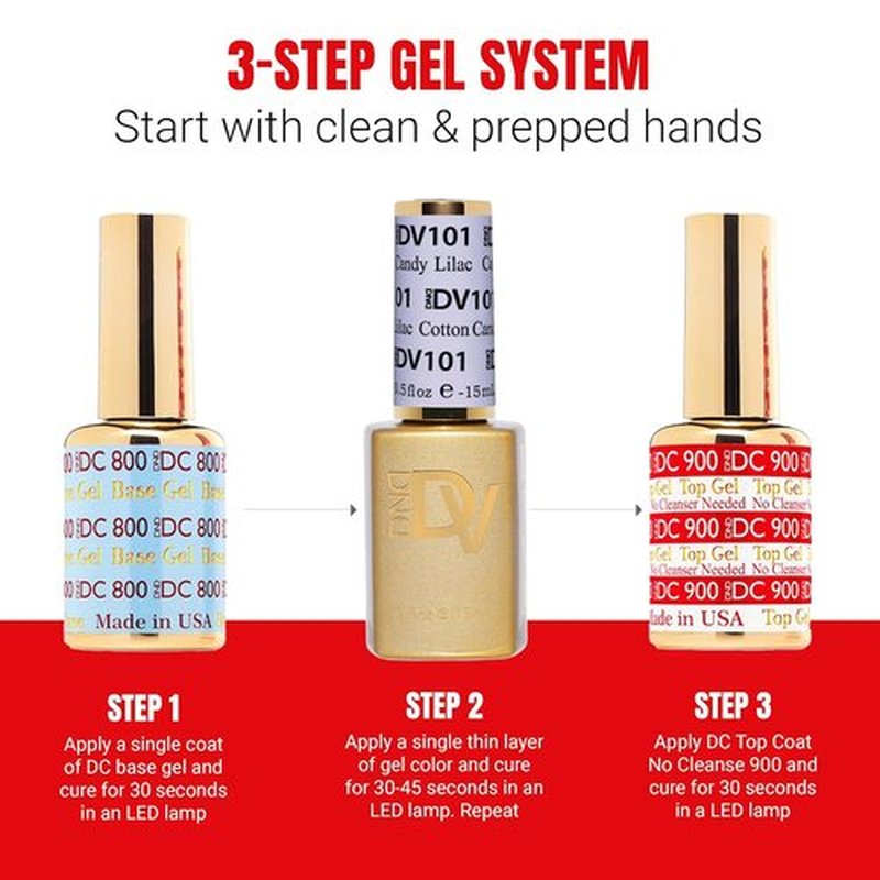 DND Gel Polish Coquette Collection - UV/LED Gel & Air Dry Nail Lacquer Duo | 101 Cotton Candy Lilac, 0.5 Fl Oz