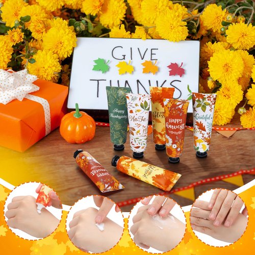 Heigble 40 Pcs Thanksgiving Fall Hand Lotion Gifts Bulk for Women Maple Leaves Hand Cream 30ml Natural Botanical Fragrance Mini Lotion for Chapped Hands Travel Thanksgiving Autumn Party Supplies