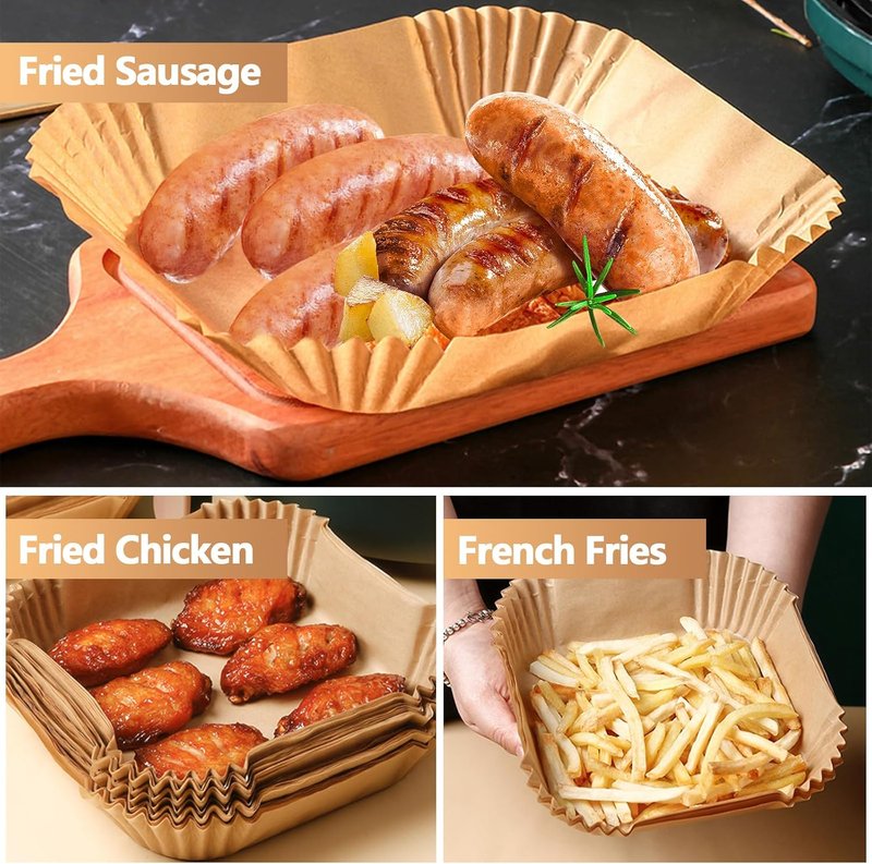Air Fryer Liners 9 Inch - 125PCS Non-Stick, Oil-Proof & High-Temperature Resistant Baking Paper
