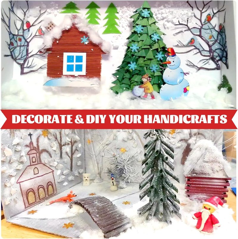 CH HAICHENG Christmas Fake Snow Decorations - Fluffy Cotton-Like Indoor & Outdoor Snow | 350g (12.3oz)
