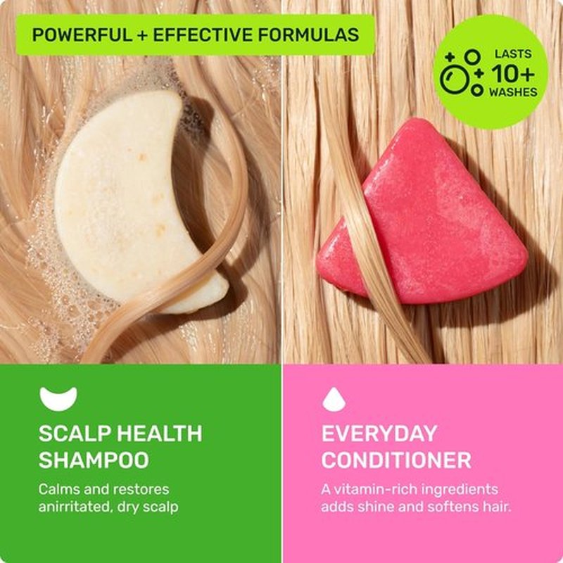 Ethique Beauty Mini Sampler Shampoo & Conditioner Bar Set | Scalp Health with Oatmeal | Travel Size - 2 Pack