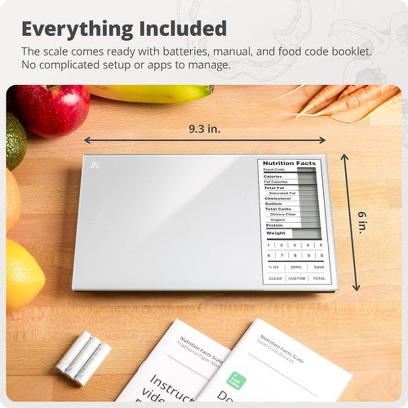 Greater Goods Food Scale - Nutrition Calculator & Meal Prep Tool | 11lb Capacity, Silver Finish