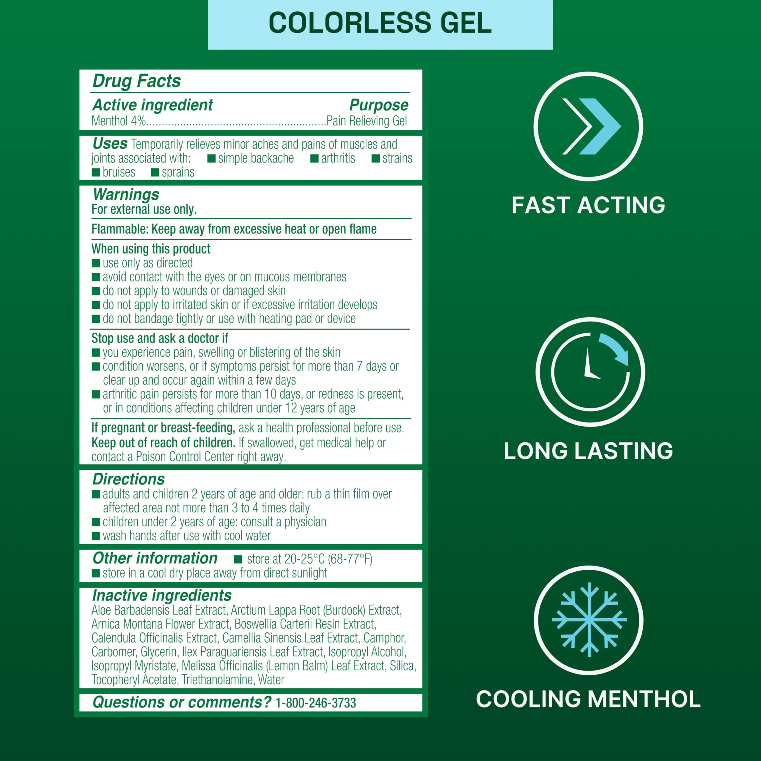 Biofreeze Pain Relief Gel for Knee, Neck, Hip, Joint, Shoulder, & Simple Backache, Arthritis Pain Reliever, Sore Muscle Relief, Colorless Menthol Gel 4 Fl Oz (Pack of 3)