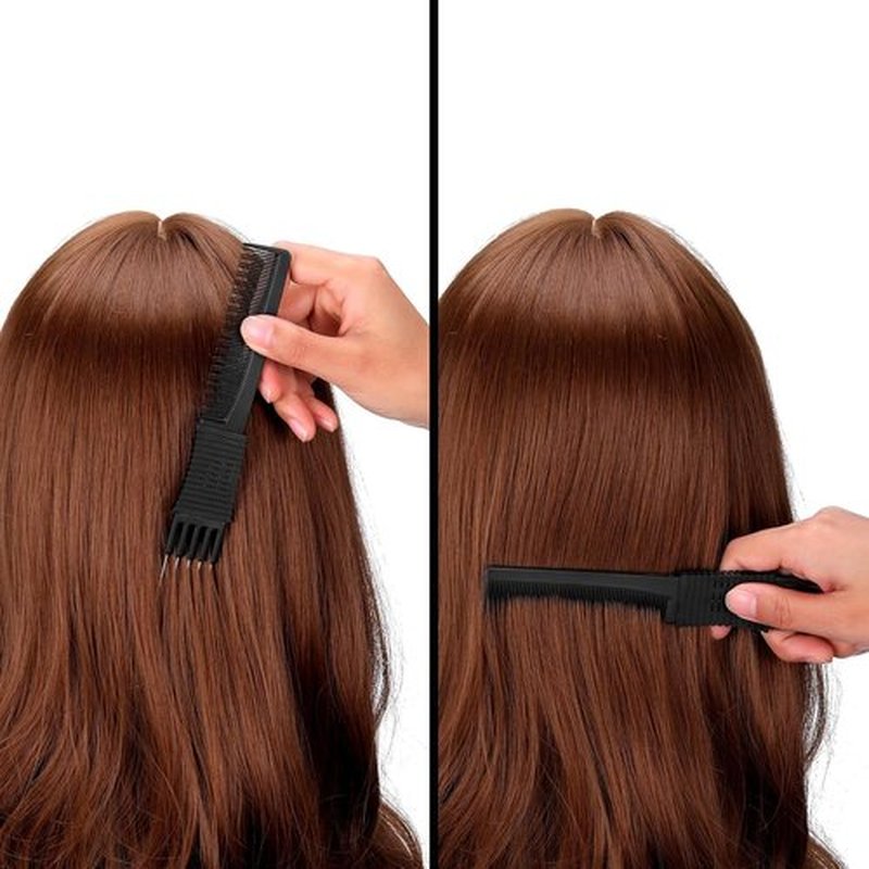 Leinuosen 3-Pack Carbon Lift Teasing Combs - Metal Prong Hair Picks for Women's Styling | Black