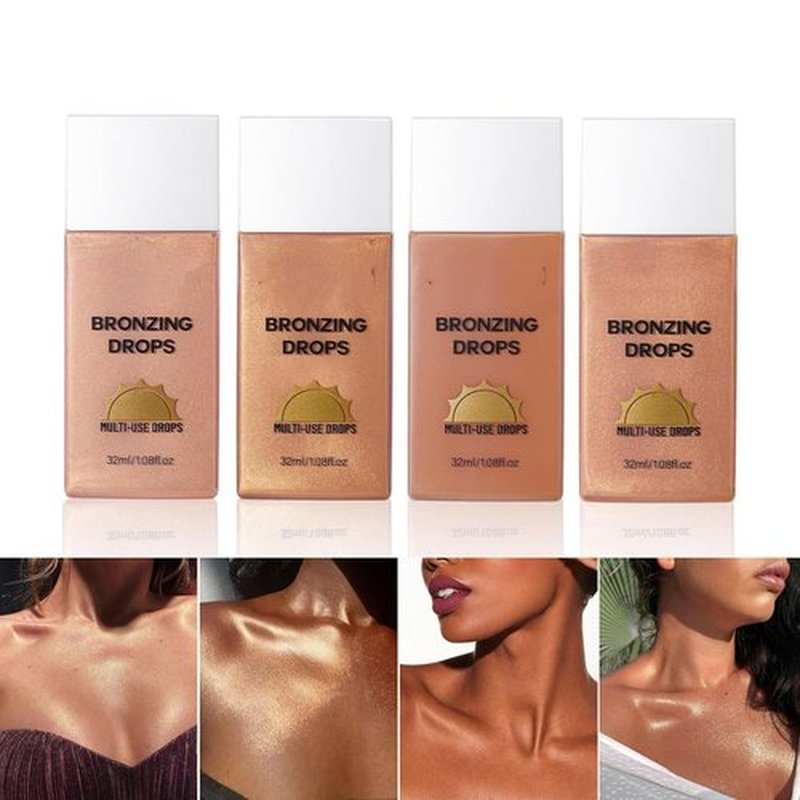 MAEPEOR Bronzing Drops - Sunny Glow Liquid Bronzer for Face & Cheeks | No Transfer Formula (Color 01)