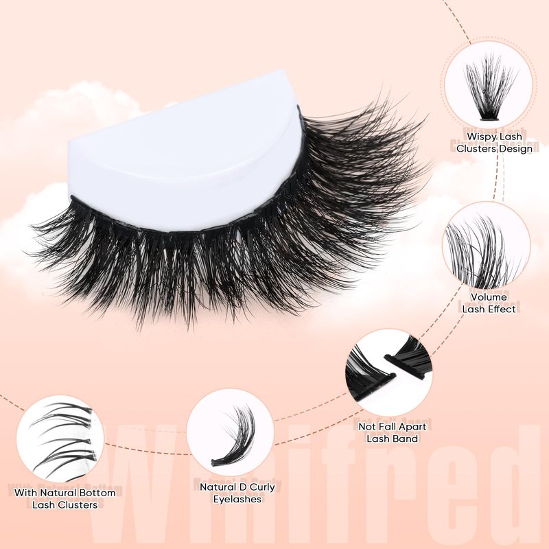 Wispy Lash Clusters with Bottom Lashes Eyelash Clusters C Curvature Cluster Eyelash Extensions 10-18mm Individual Lashes DIY Lashes Clusters Thick Volume by Winifred