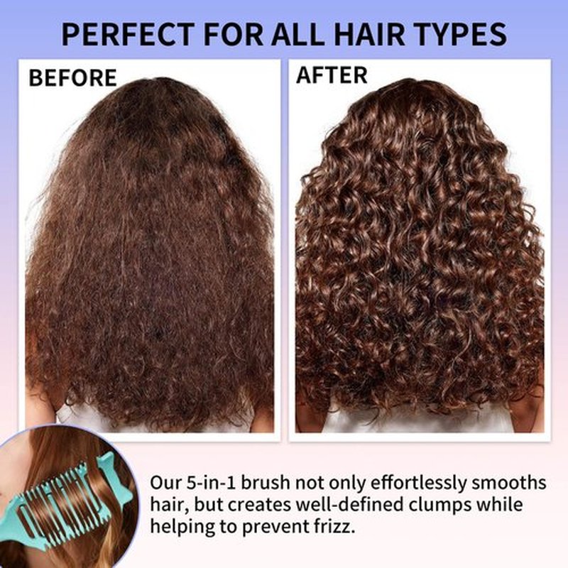 Aussumy 2 Pack Curly Defining & Detangling Brush - With Boar Bristle & 3 Styling Comb Tools – Shine to Shape & Define Natural Curl Waves & Coils - Vented Anti-Frizz Wet or Dry Hair for Women Men Kids