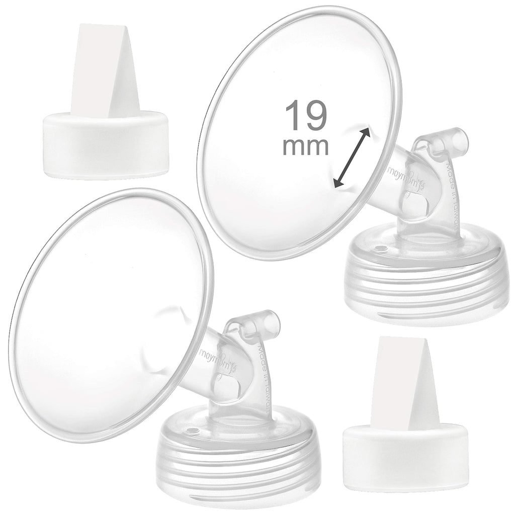 Maymom 19mm Flange and Duckbill Valve Compatible with Spectra S1 S2 Breastpump Not Original S2 Accessories Not Original Spectra Replacement Duckbill Valve and Flange