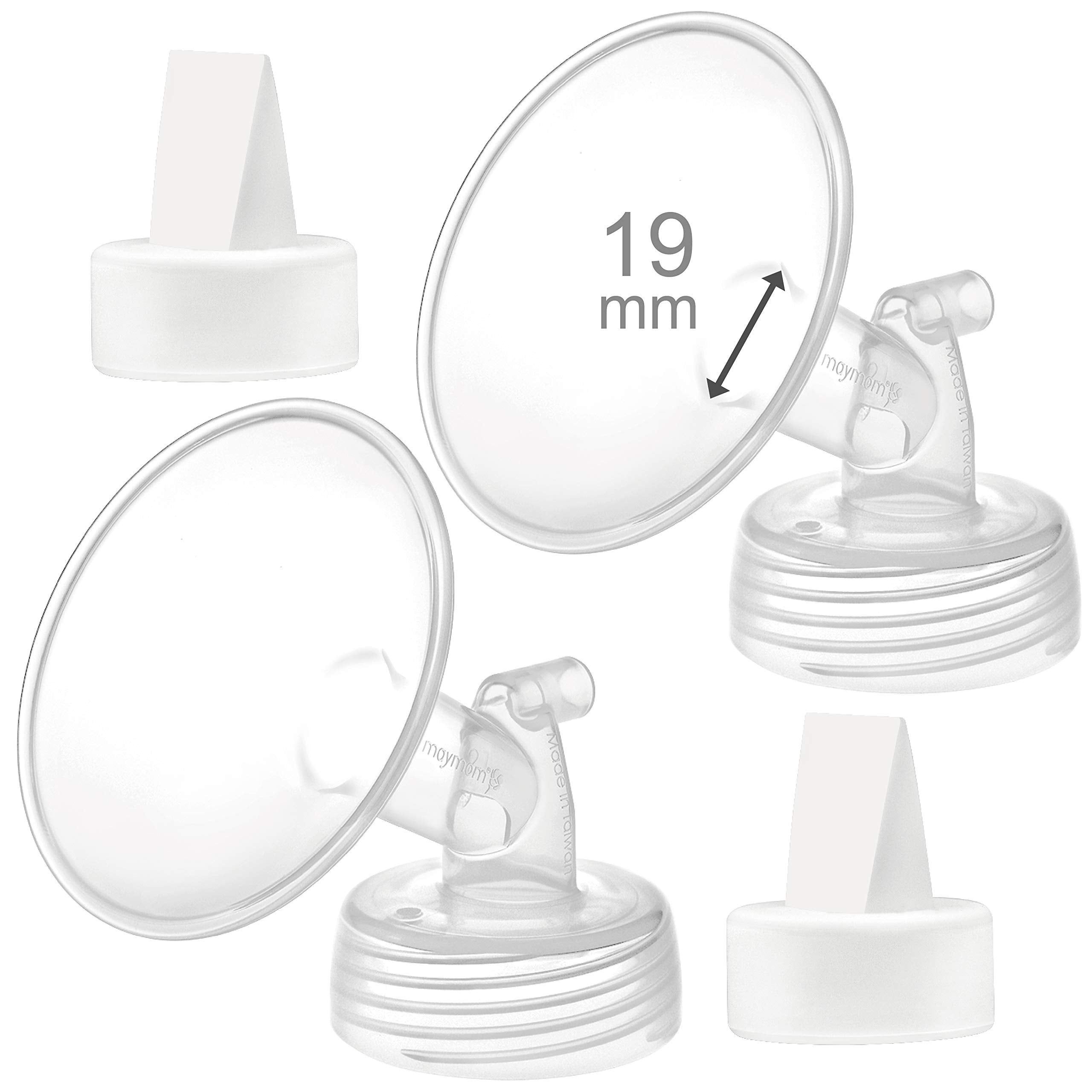 Maymom 19mm Flange and Duckbill Valve Compatible with Spectra S1 S2 Breastpump Not Original S2 Accessories Not Original Spectra Replacement Duckbill Valve and Flange