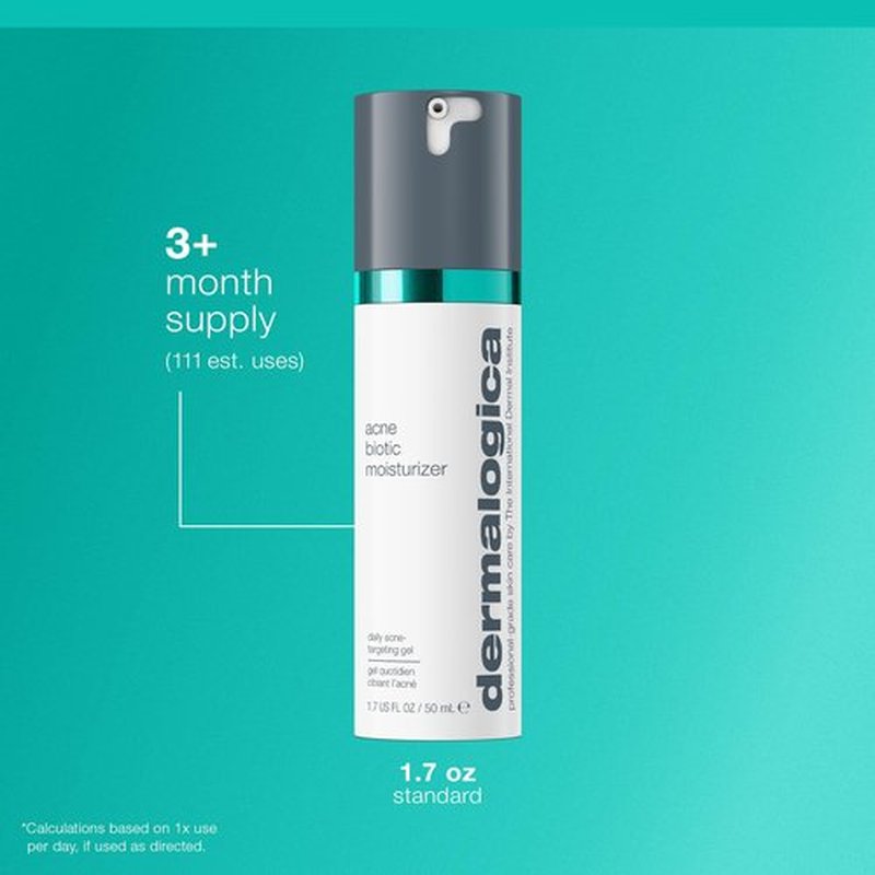 Dermalogica Acne Biotic Face Moisturizer, Lightweight Daily Lotion - Helps with Aging Skin and Prevents Breakouts, 1.7 fl oz
