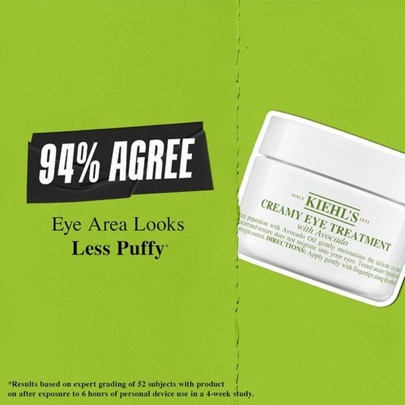 Kiehl's Avocado Eye Treatment - Under Eye Cream for Puffiness & Dark Circles | Caffeine-Infused Formula