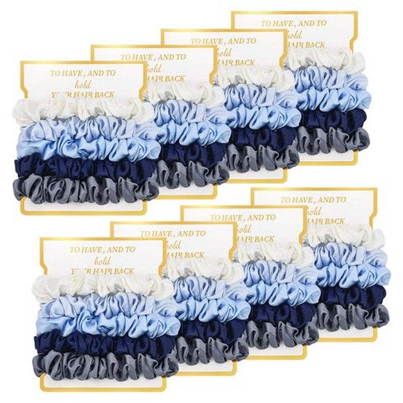 8 Pack Bridesmaid Gifts Satin Bridesmaid Scrunchies Soft Hair Ties Bachelorette Party Favors Hair Accessories for Women Bridesmaid Proposal Gift (Gradient Blue)